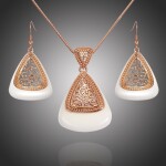 Souprava náhrdelníku a náušnic Belladonna, Bílá/čirá 40 cm + 5 cm (prodloužení)