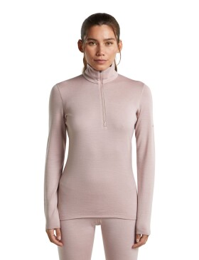Dámské merino triko dlouhý rukáv, 1/2 zip ICEBREAKER Wmns 260 Tech LS Half Zip, Pink Quartz velikost: M