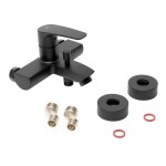 Vanová baterie SAT Project bez sprchového setu 150 mm černá matná SATBSPRO222C SATBSPRO222C