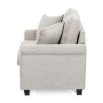 Rozkládací pohovka s matrací, 2místná, potah manšestrová béžová látka