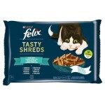 Felix Tasty Shreds s lososem a tuňákem ve šťávě 4 x 80 g