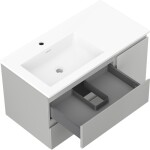 MEXEN/S - Orio koupelnová skříňka 90 cm s umyvadlem Otis levá, 2S, 1D, šedá mat/bílá mat 91A13-09047-3-BBFFF62-W18L01
