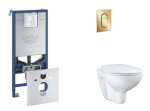 GROHE - Rapid SLX Set předstěnové instalace, klozetu, sedátka SoftClose a tlačítka Arena Cosmopolitan S, Cool Sunrise SANI11BB4105
