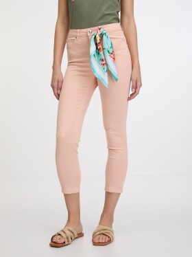 Meruňkové dámské skinny fit džíny šátkem Guess 1981 Capri