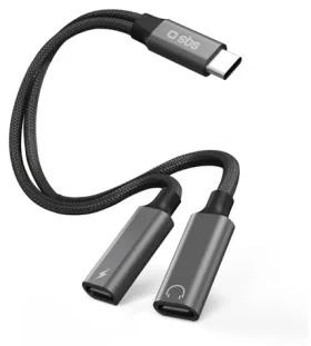 SBS rozbočovací kabel USB-C černá / Kabel / USB-C - 2x USB-C / 13 cm