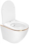 REA/S - Sada: WC mísa CARLO Mini + bidet CARLO Mini bílý se zlatým okrajem KPL-C1222