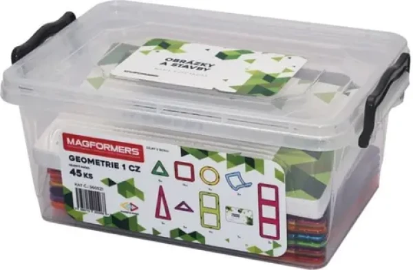MAGFORMERS Geometrie 1: Obrázky a stavby - box 45 dílků