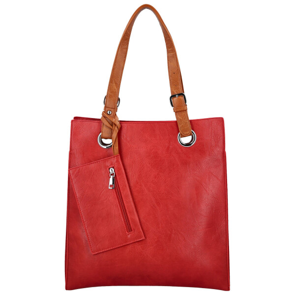 Módní dámská koženková kabelka na rameno Paytona, červená