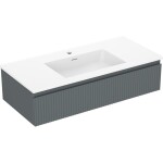 MEXEN/S - Rivel koupelnová skříňka 100 cm s umyvadlem Otis, 1 šuplík, reliéf , grafit mat/bílá mat 91A20-10023-1-BF66-W18M01