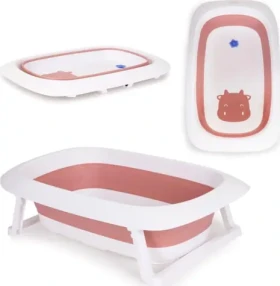 ECOTOYS Skládací vanička Kravička - růžová / od 0 let (HA-B31 PINK)