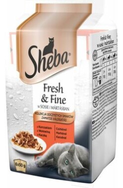 Sheba Fresh & Fine Hovězí a Kuřecí ve šťávě 6 x 50 g