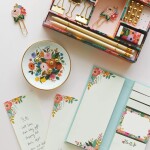 Rifle Paper Co. Sada lepítek a bločků Garden Party Pastel, modrá barva, papír