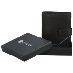 Trendová pánská kožená peněženka Figo, černá - modrá