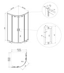 CERSANIT - SPRCHOVÝ KOUT ARTECO 90X90X190, ČERNÁ, ČIRÉ SKLO S913-014