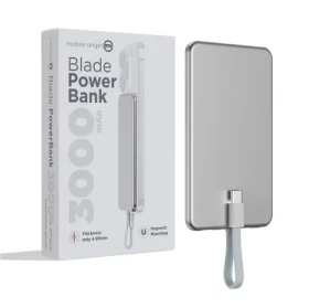 Mobile Origin Blade PowerBank 3000mAh stříbrná / 2x USB-C / MagSafe (PBB-3KC-SLV)