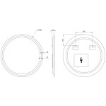 SAPHO - SET koupelnová skříňka CIRASA 60cm s umyvadlem a LED zrcadlem, 2x zásuvka, dub alabama KSET-093