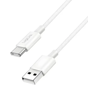LogiLink USB-A - USB-C bílá / Nylonový kabel / USB 2.0 / 60 W / 0,5 m (CU0320)