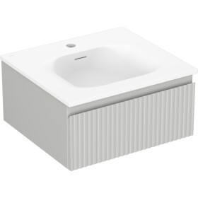 MEXEN/S - Rivel koupelnová skříňka 50 cm s umyvadlem Vela, 1 šuplík, reliéf , šedá mat/bílá mat 91A20-05023-1-BF62-W23M01