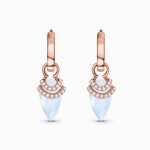Royal Fashion náušnice 14k zlato Vermeil GU-DR23084E-ROSEGOLD-MOONSTONE-TOPAZ