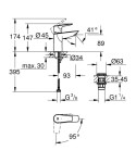 GROHE - Start Edge Umyvadlová baterie s výpustí Push-Open, chrom 23900001