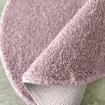 DumDekorace Kulatý huňatý koberec s vysokým vlasem růžový Šířka: 120 cm | Délka: 120 cm