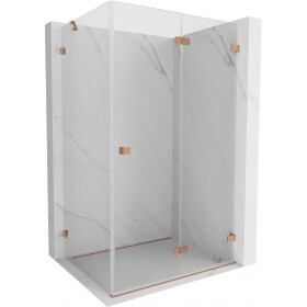 MEXEN/S - Lunar-F sprchový kout skládací dveře pravá 100 x 80, transparent, miedź szczotkowan 836-100-080-65-00-P