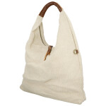 Trendy dámská textilní kabelka na rameno Alice, béžová