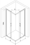 MEXEN - Rio sprchový kout čtverec 90x90 cm proužky, chrom 860-090-090-01-20