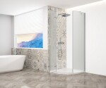 GELCO - TRINITY CHROM čtvrtkruhový kout 900x900 levý, matné sklo, GT6590ML-CH GT6590ML-CH