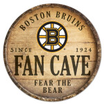 Wincraft Dřevěná Cedule Boston Bruins Fan Cave Circular Wood Sign