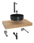 Koupelnová sestava SAT s deskou pod umyvadlo Dolce 80x8x50 cm dub halifax KSETDO9 KSETDO9