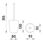 Nimco Ava bílá mat toaletní wc kartáč AV 15094-05 AV 15094-05