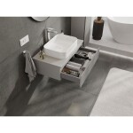 MEXEN/S - Rivel koupelnová skříňka pod umyvadlo 80 cm s deskou, 1 šuplík, reliéf , šedá mat 91A20-08023-1-BFC62