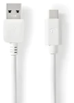 Nedis USB-A - USB-C bílá / USB kabel / USB 3.2 Gen 2 / 60 W / 10 Gbps / 1 m (CCGW61650WT10)