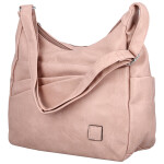 Stylová dámská koženková crossbody kabelka Gianni, světle růžová