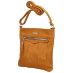 Příjemná dámská koženková crossbody s výraznou ozdobou Alice, žlutá