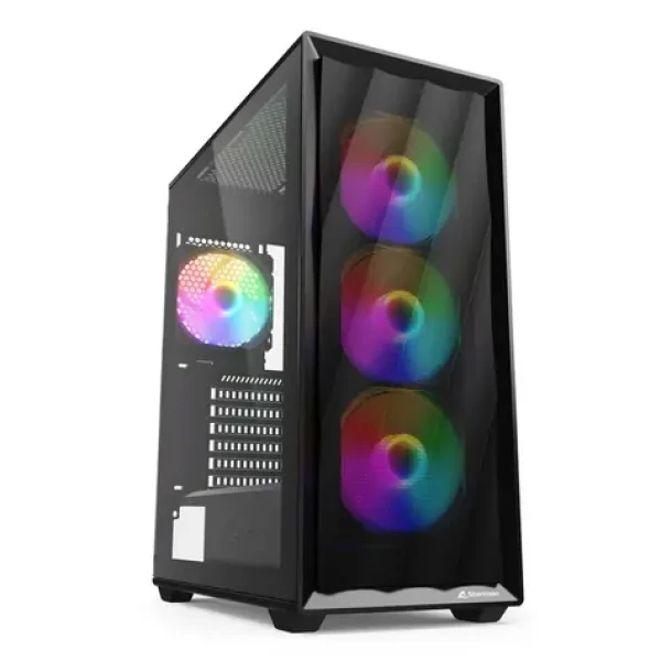 Sharkoon VK4 Rainbow černá / ATX / 2x USB-A 3.0 / 4x 120mm RGB / bez zdroje / průhledná bočnice (4044951044108)