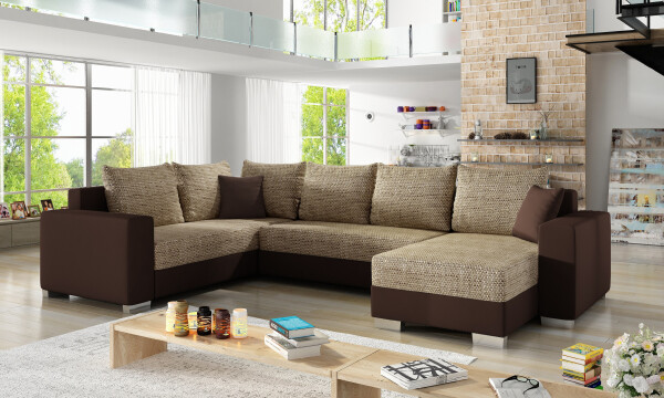 Sedací souprava Marco Provedení: Pravá U, látka: Berlin 03/ Soft 66 dark brown