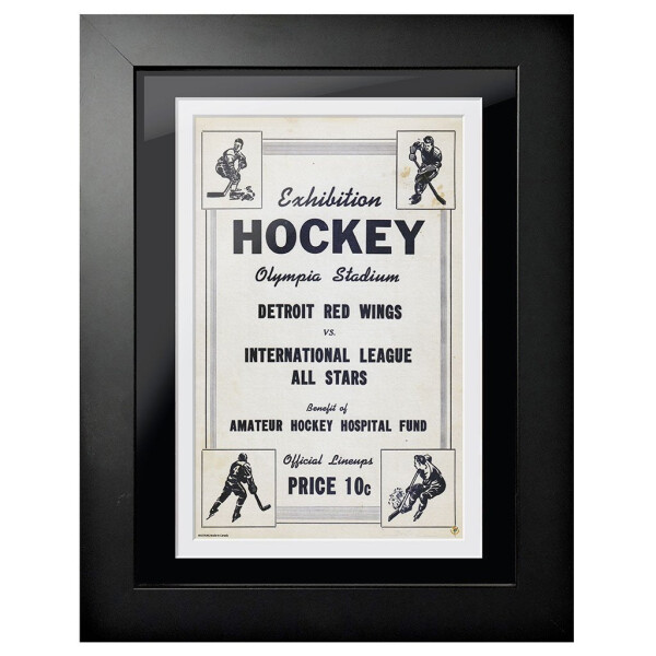 Mustang Obraz v rámu Detroit Red Wings NHL Program Cover Exhibition Hockey All Stars
