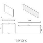 CERANO - Vana akrylátová Elisa - L/P - obdélníková - bílá - 160x70x40 - s panely a nožičkami CER-044518
