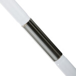 Věšák stojanový, výška 179 cm, kovová konstrukce, bílý matný lak, nosnost 6 kg