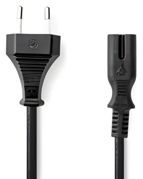 Nedis Napájecí kabel Euro - IEC-320-C7 černá / Napájecí kabel / 2 m / Plochý / PVC (CEGL11040BK20)