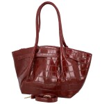 Luxusní dámská koženková kabelka na rameno Moiry, vínová