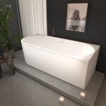 Erga Marina, rohová volně stojící vana 140x70 cm + odtoková zátka, pravá, bílá lesklá, ERG-MARINA-140070R-WH-WH
