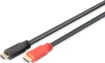 Digitus HDMI aktivní kabel se zesilovačem 10m černá / Kabel propojovací / HDMI 1.4 / Ethernet / 4K 30Hz (AK-330118-100-S)