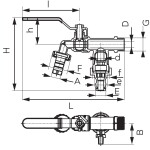 NOVASERVIS - Zahradní kulový kohout s 2 vývody 1/2" KCD1