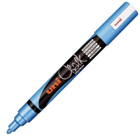 Křídový popisovač UNI Chalk Marker PWE-5M, 1,8-2,5 mm - metalicky modrý