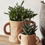 MADAM STOLTZ Kameninový obal na květináč Sandstone 11 cm, hnědá barva, keramika