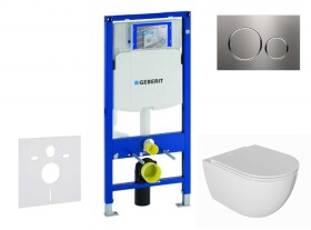 GEBERIT - Duofix Set předstěnové instalace, klozetu Oudee a sedátka softclose, tlačítko Sigma20, nerez SANI11CA6101