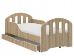 DumDekorace Dětská postel SMILE se zásuvkou 160 x 80 cm v dekoru dub sonoma